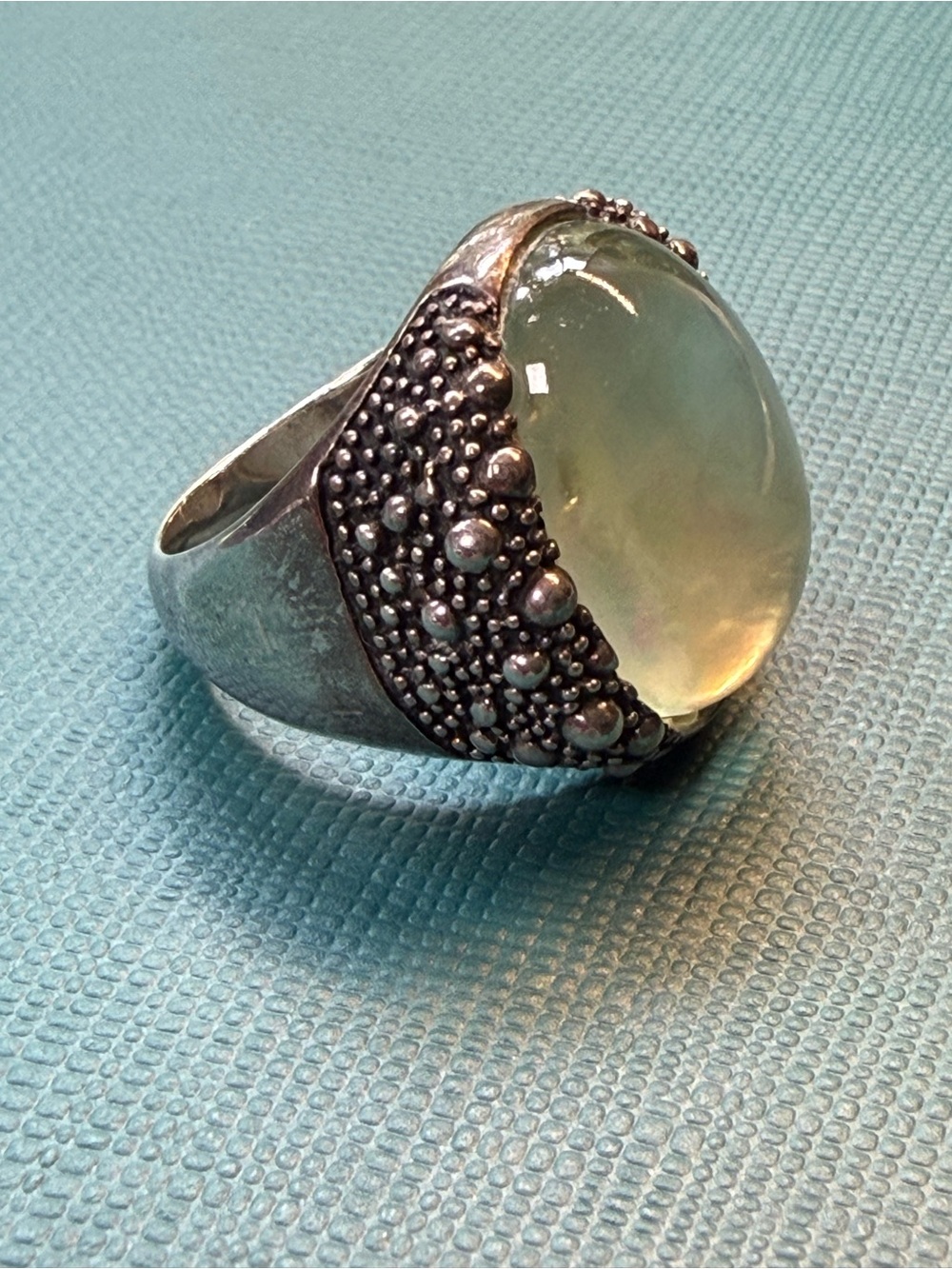 Michael Dawkins Sterling Silver 925 Mint Quartz MOP Doublet Starry Night Ring - Picture 2 of 12